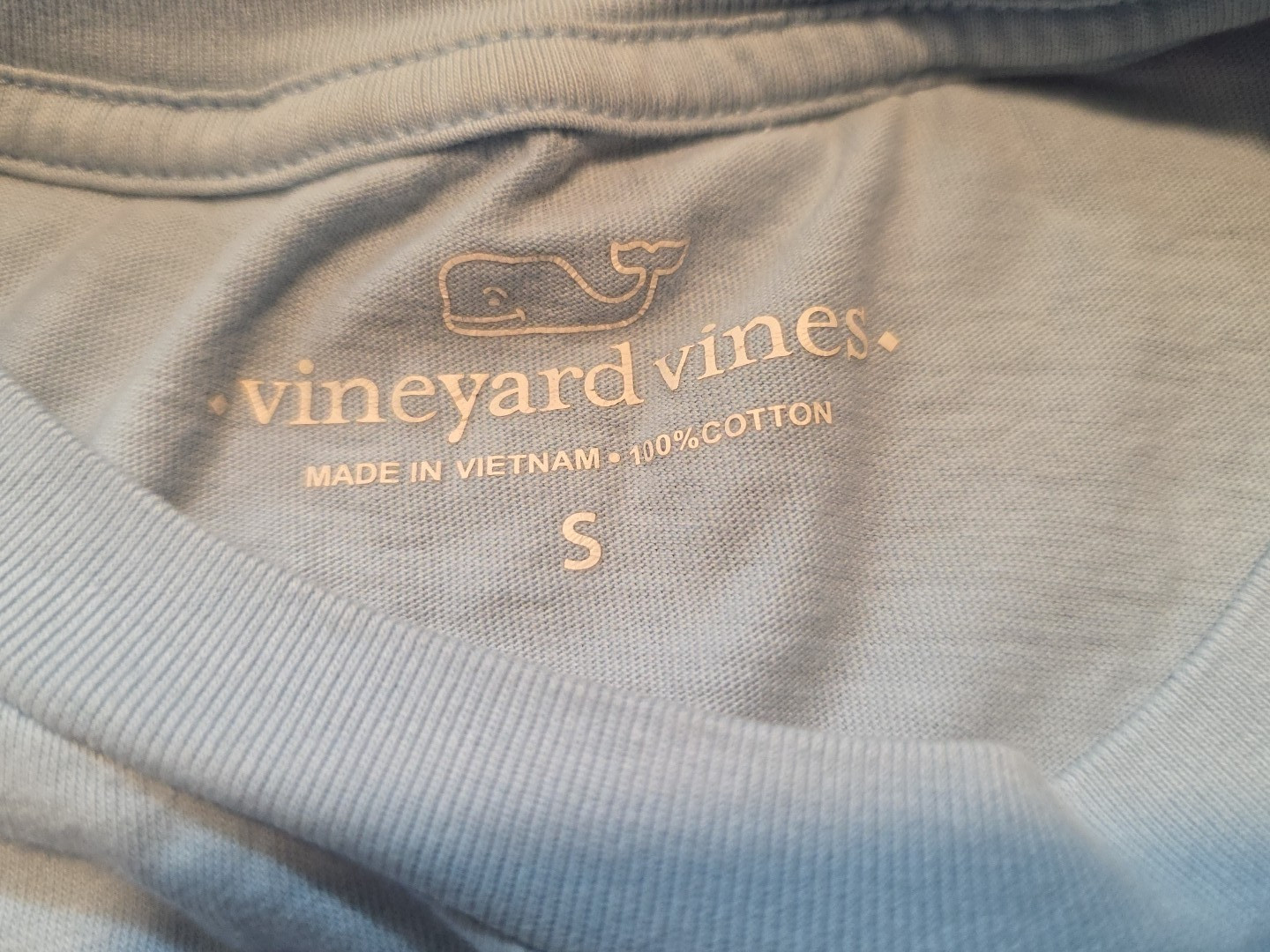Vineyard Vines Big Whale with Pocket Sea Life In Logo Blue Tee Beach Size Small gallery