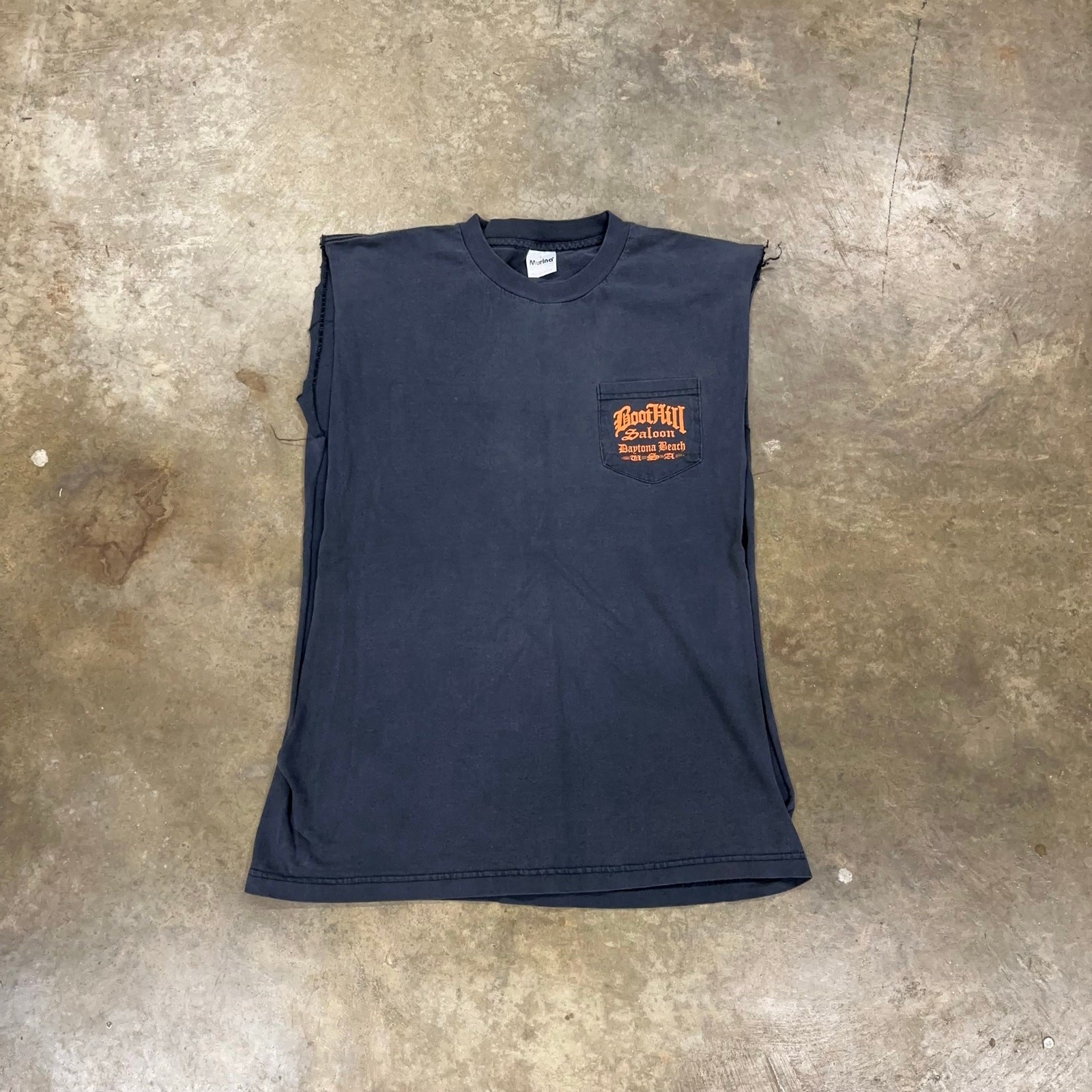 Vintage 1997 Boot Hill Saloon Biker Biketoberfest Cut Off Muscle Shirt Large gallery