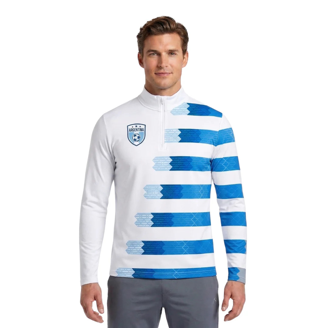 Argentina Soccer Jersey Replica White 1/4 Zip- PreSale. Ships in 7 days gallery