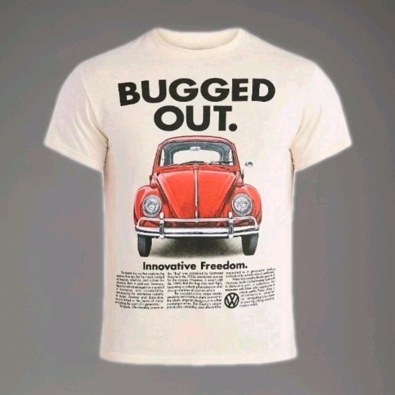 NEW! BUGGED OUT VOLKSWAGEN Size MEDIUM Officially Licensed Graphic T-Shirt gallery