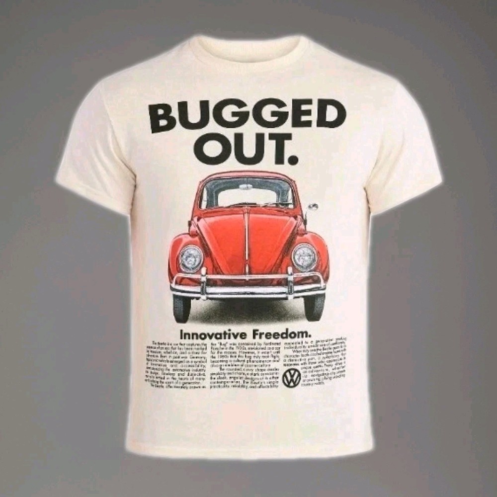 NEW! BUGGED OUT VOLKSWAGEN Size SMALL Officially Licensed Graphic T-Shirt