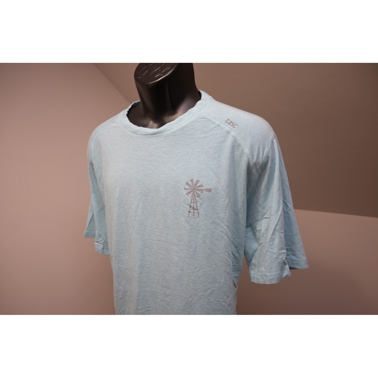 tasc Performance T-Shirt Mens XXL Light Blue Windmill Graphic Athletic Excellent gallery