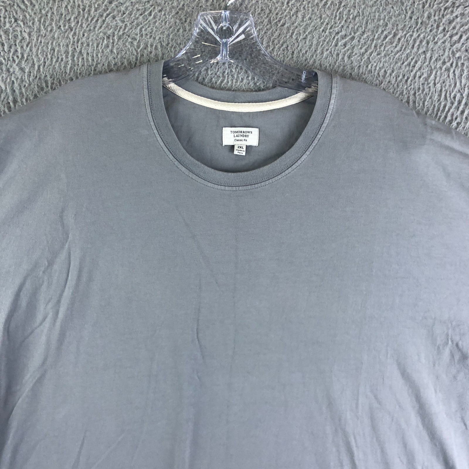 Tomorrows Laundry Essential Tee Men 2XL Gray Classic Fit T-Shirt Soft Easy Care gallery