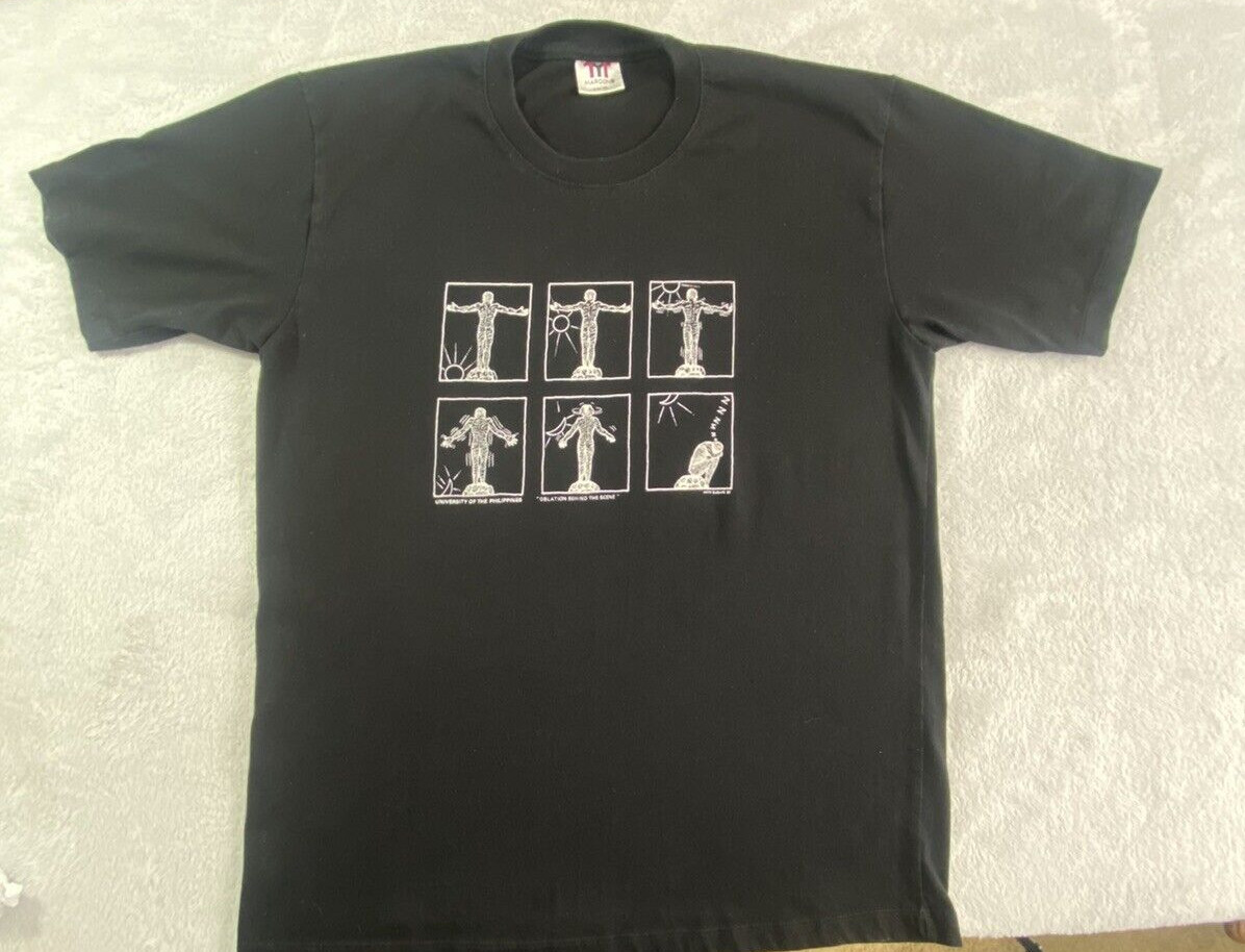 VTG University Of The Philippines Maroons Shirt Oblation XL Black Filipino 80s gallery