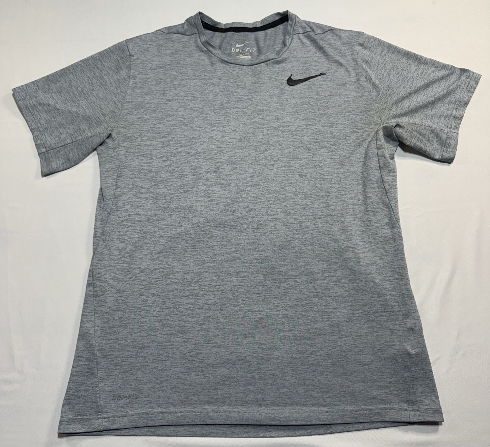 Nike T Shirt Mens L Medium Grey Heather Dri Fit Breathable Lightweight Training gallery