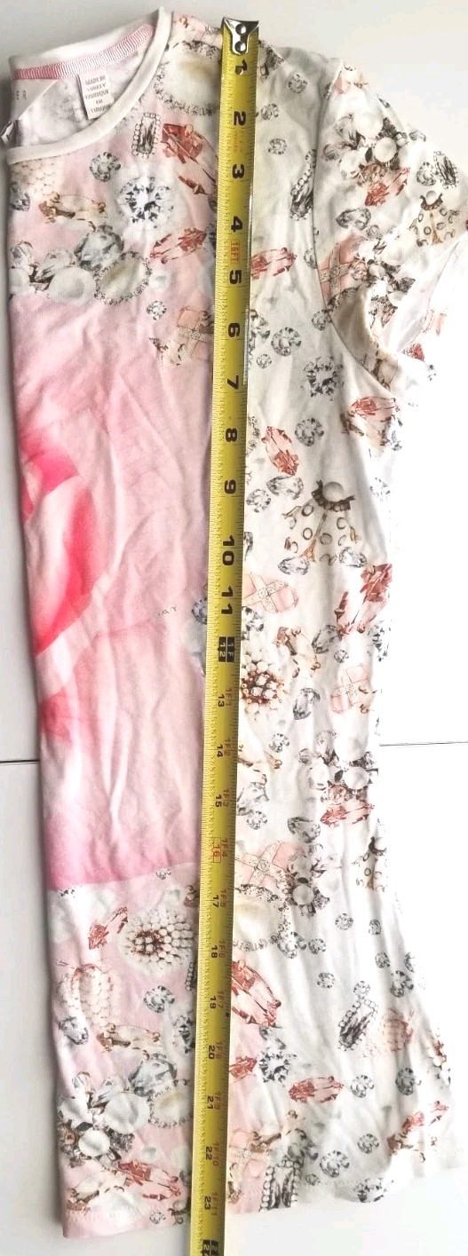 Ted Baker London Blenheim Jewels Fitted T Shirt W/Rose Size 0 Tee XS Cream/pink gallery