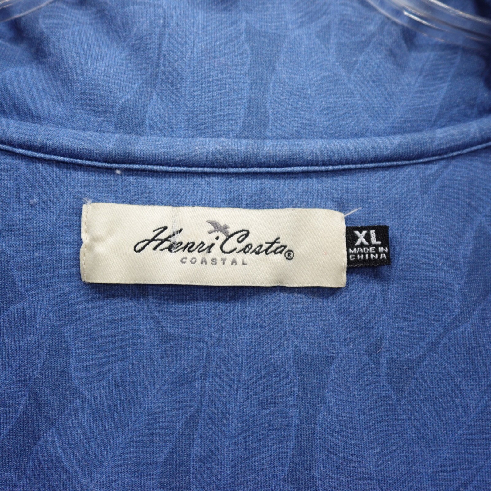 Henri Costa 1/4 Zip Pullover Shirt XL Blue Mens Coastal Lightweight Long Sleeve gallery