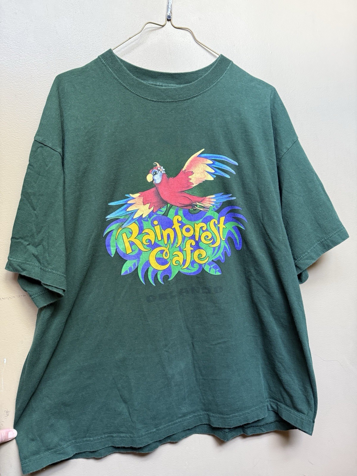 Vintage 90s Rainforest Cafe Orlando Men’s T Shirt Green Size XL USA