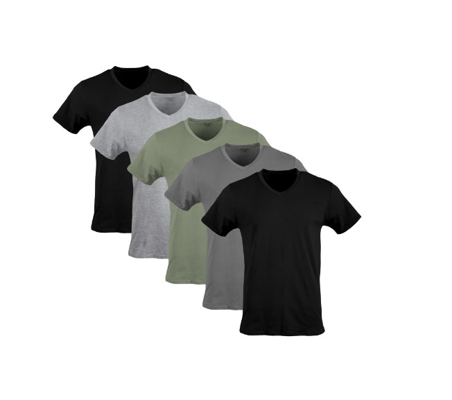 Gildan Adult Men's Short Sleeve V-Neck Assorted Color T-Shirt, 5-Pack, Sizes S-2 gallery