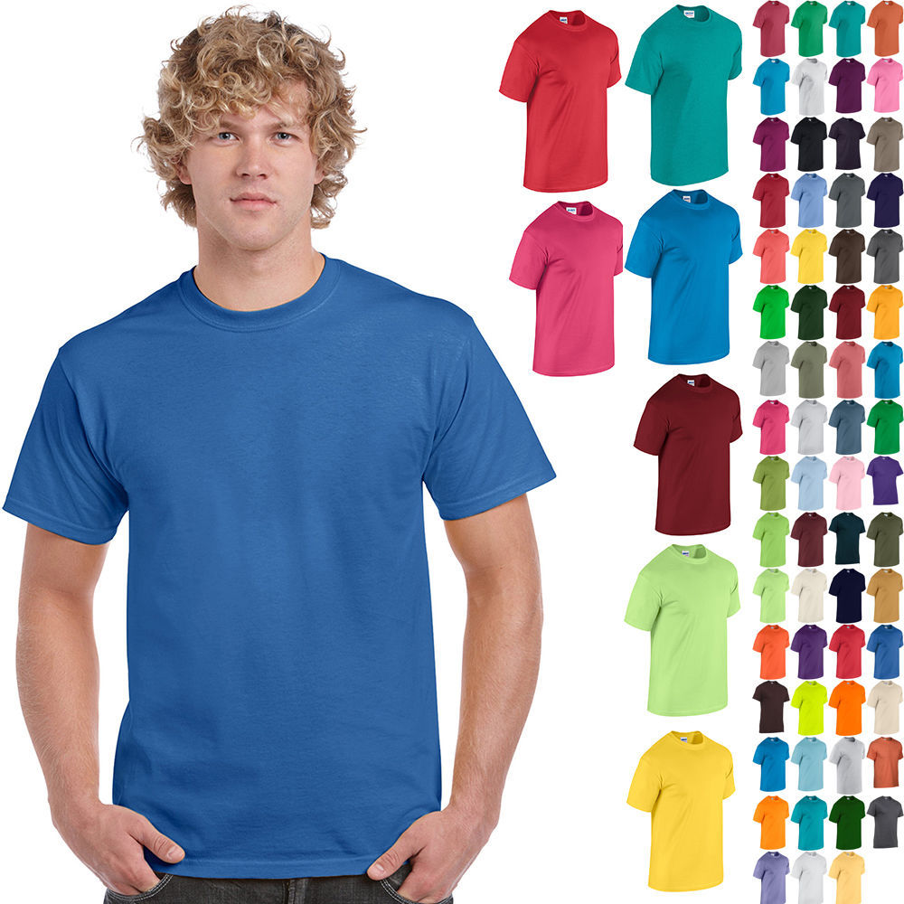 Gildan Heavy Cotton T-Shirts 5.3oz Blank Solid Mens Short Sleeve Tee S-XL 5000 gallery