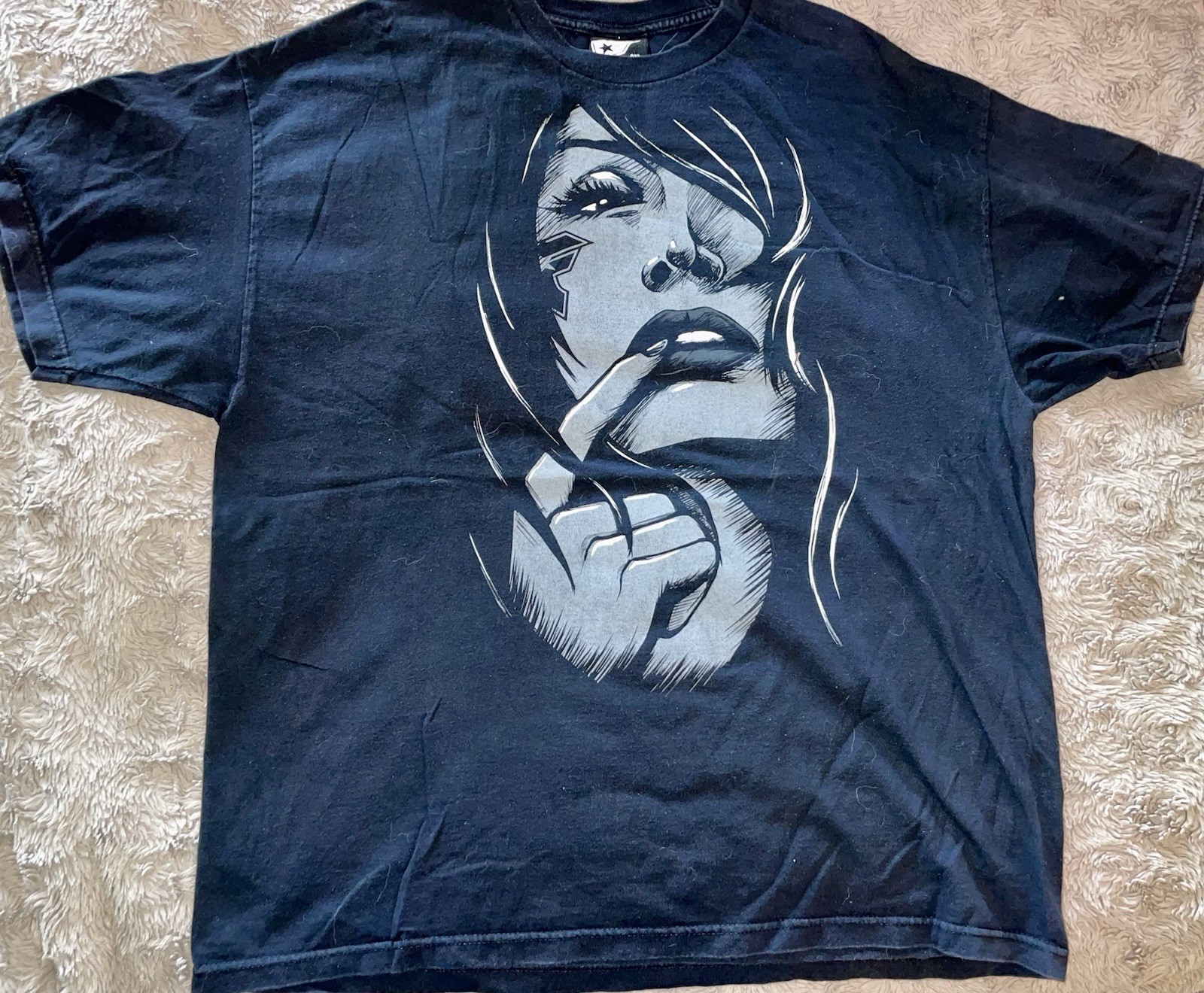 FAMOUS Stars & Straps Sexy Woman Face Logo Tattoo XXL Black MINT Rare gallery