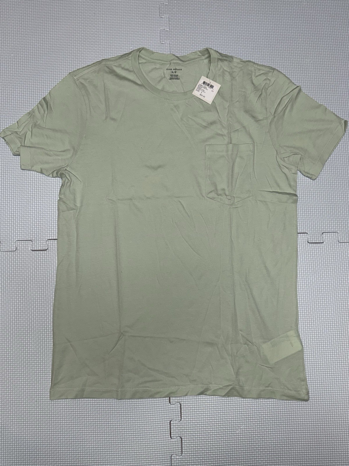 Club Monaco Mens Williams Short Sleeve Pocket Tee Green NWT Size Small Free Ship gallery