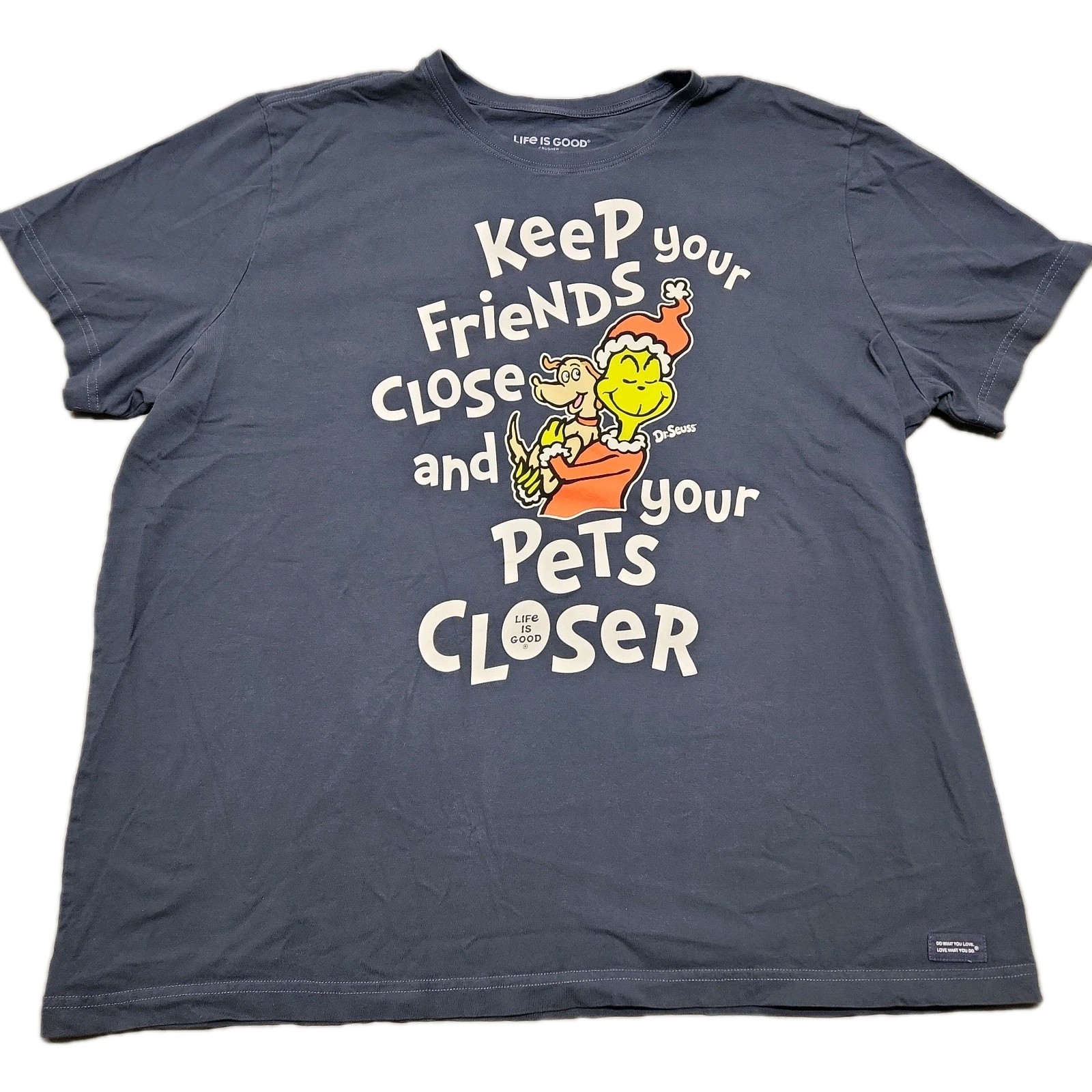 Life is Good Dr. Seuss Friends Close Pets Closer Men's Blue T-Shirt 3XL 0386 gallery