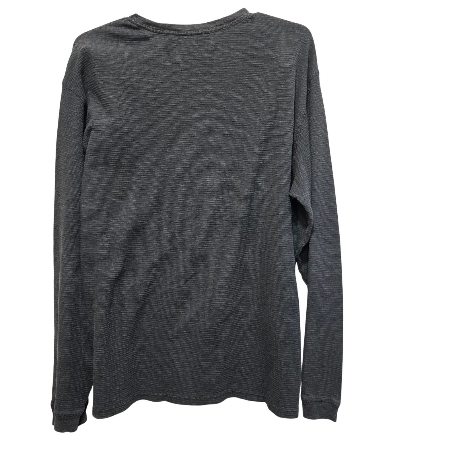 ROWN Charcoal Gray Textured Cotton Crewneck Long Sleeve Shirt Large gallery
