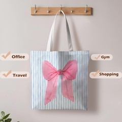 Preppy Tote Bag Coquette Stuff Reusable Grocery Shopping Travel Handbag