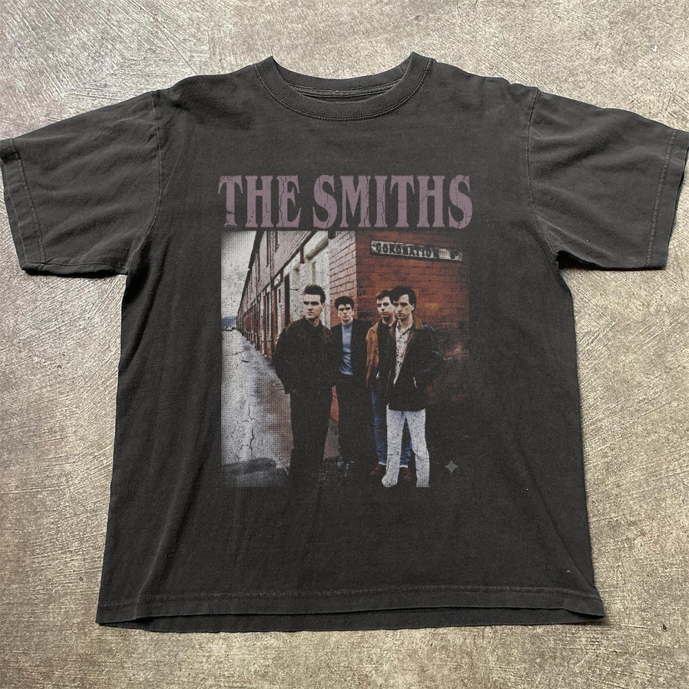 The Smiths Iconic Coronation Street Album Cover Unisex Black T-shirt Size S-5XL gallery