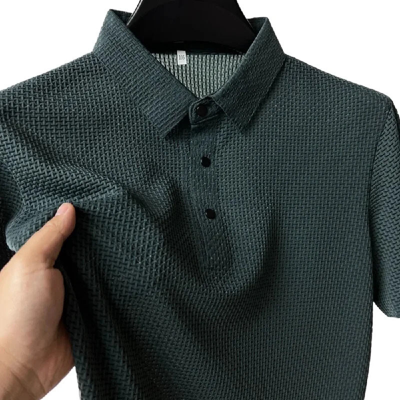 New Summer Mesh Ice Silk Short-sleeved T-shirt Men's Ice Silk Short Sleeve Shirt gallery