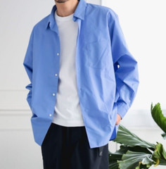 (ASK availability First) BEAMS polyester broadcloth regular collar shirt NEW