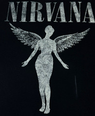 Custom Thrashed Nirvana In Utero T Shirt XL Faded Black Grunge Band Tee 2016