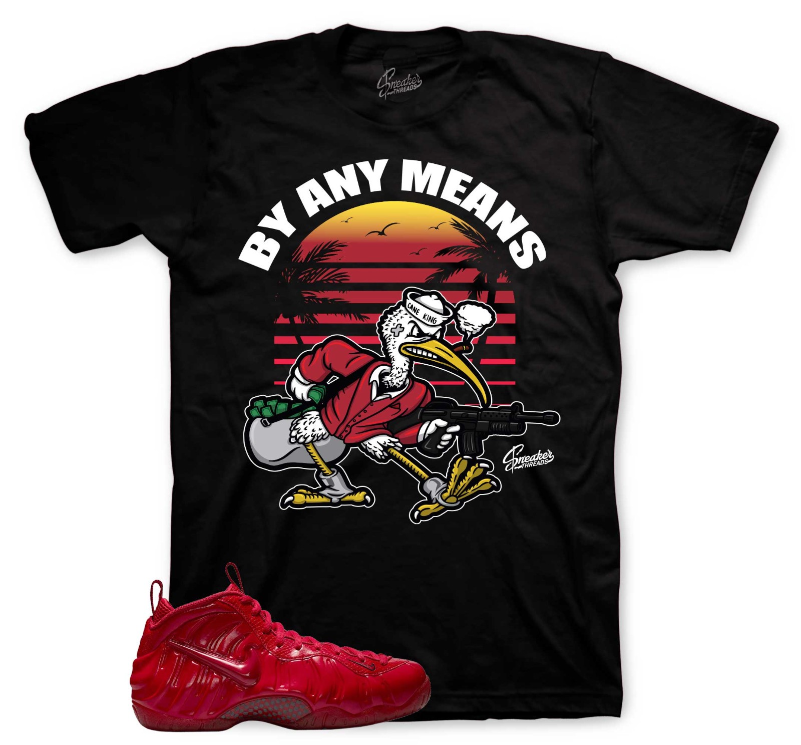 T-Shirt To Match Foamposite Gym Red Sneakers - By Any Means Sneaker Tees gallery