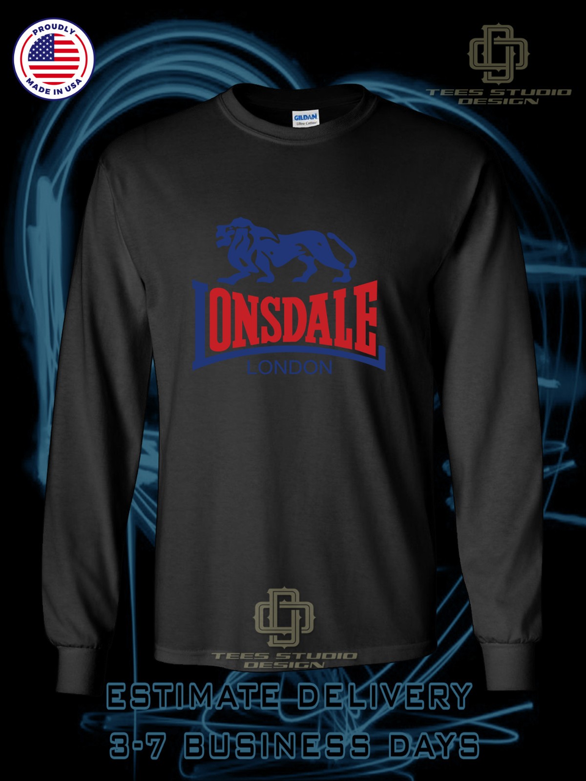 New Lonsdale London Men's Long Sleeve T-Shirt American Dotees S-5XL TShirt gallery