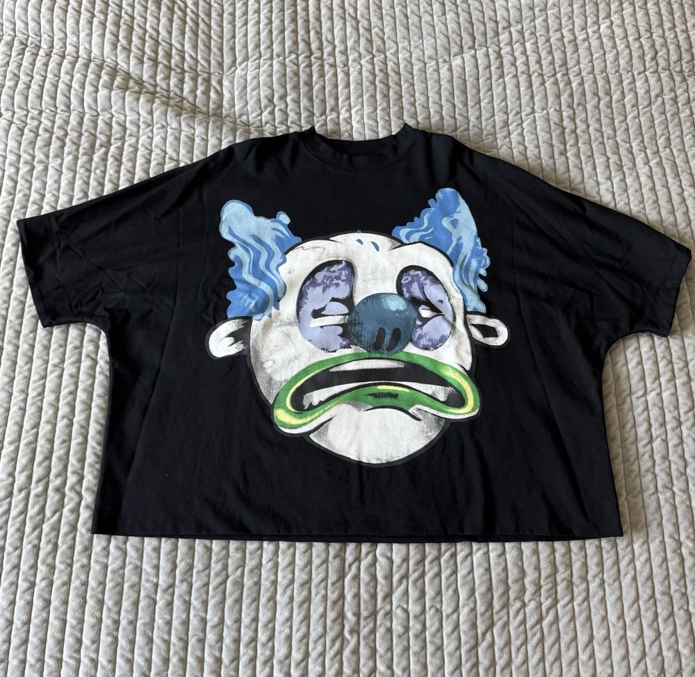 Billionaire Studios Bloo The Clown Frown Cropped Boxy Tee Size Large