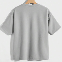 Men Drop Shoulder T-Shirt Versatile Casual Round Neck Half Sleeve Solid Colr Tee