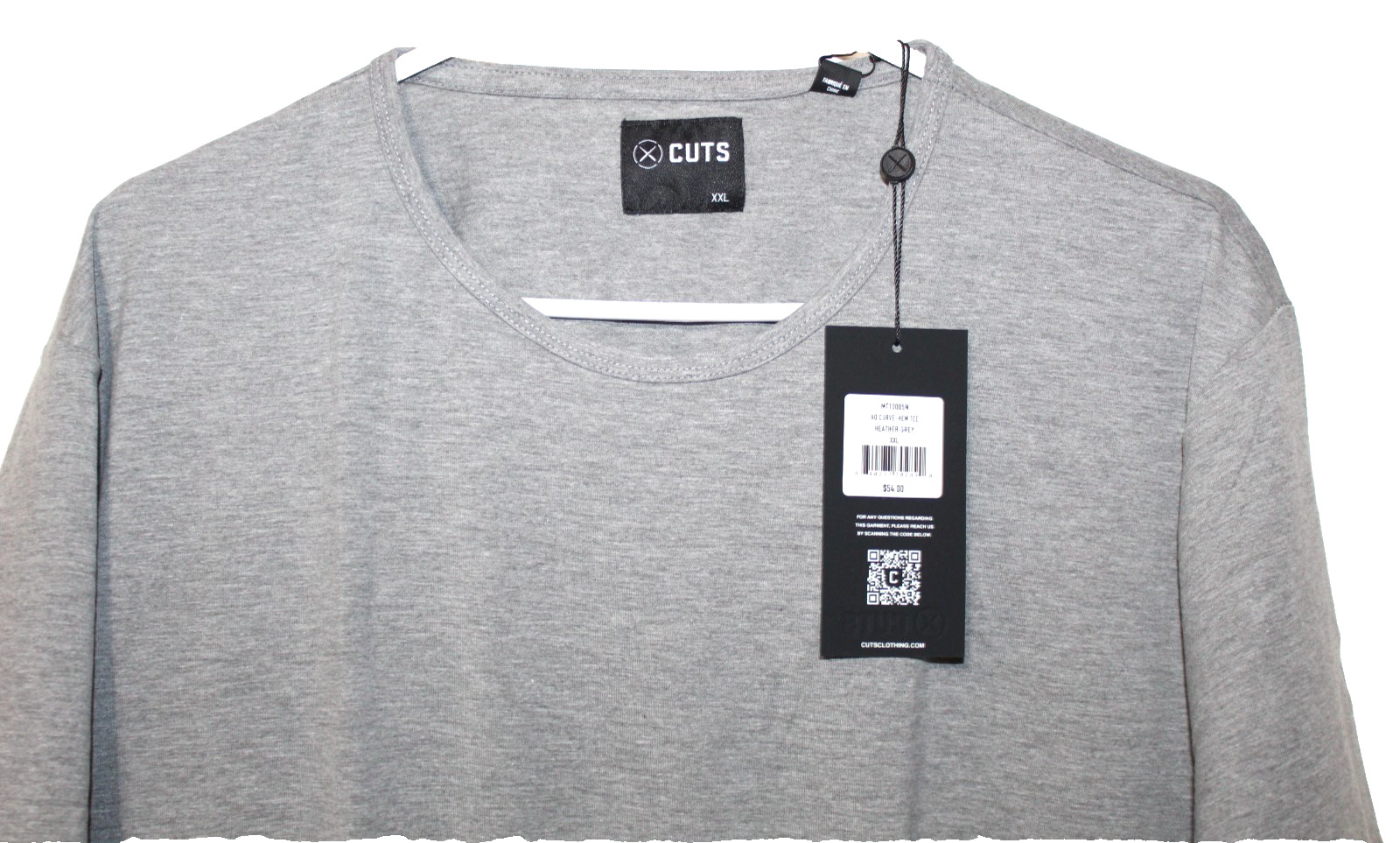 Cuts Clothing AO Curve Hem T-Shirt Gray XXL Cotton Blend gallery