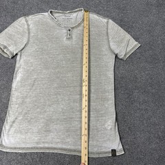 Lucky Brand Shirt Mens Medium Gray Venice Burnout 1/2 Zip Henley Tee Casual