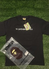 A Bathing Ape BAPE Black Ape Head Logo Graphic Crew Neck T-Shirt Men’s S