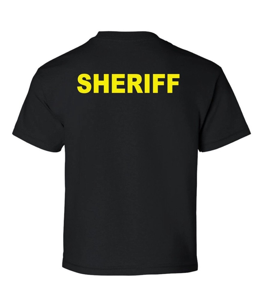 Sheriff front & back prints, Black/ Reflective Gold , Off Duty / Security Events