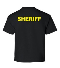 Sheriff front & back prints, Black/ Reflective Gold , Off Duty / Security Events