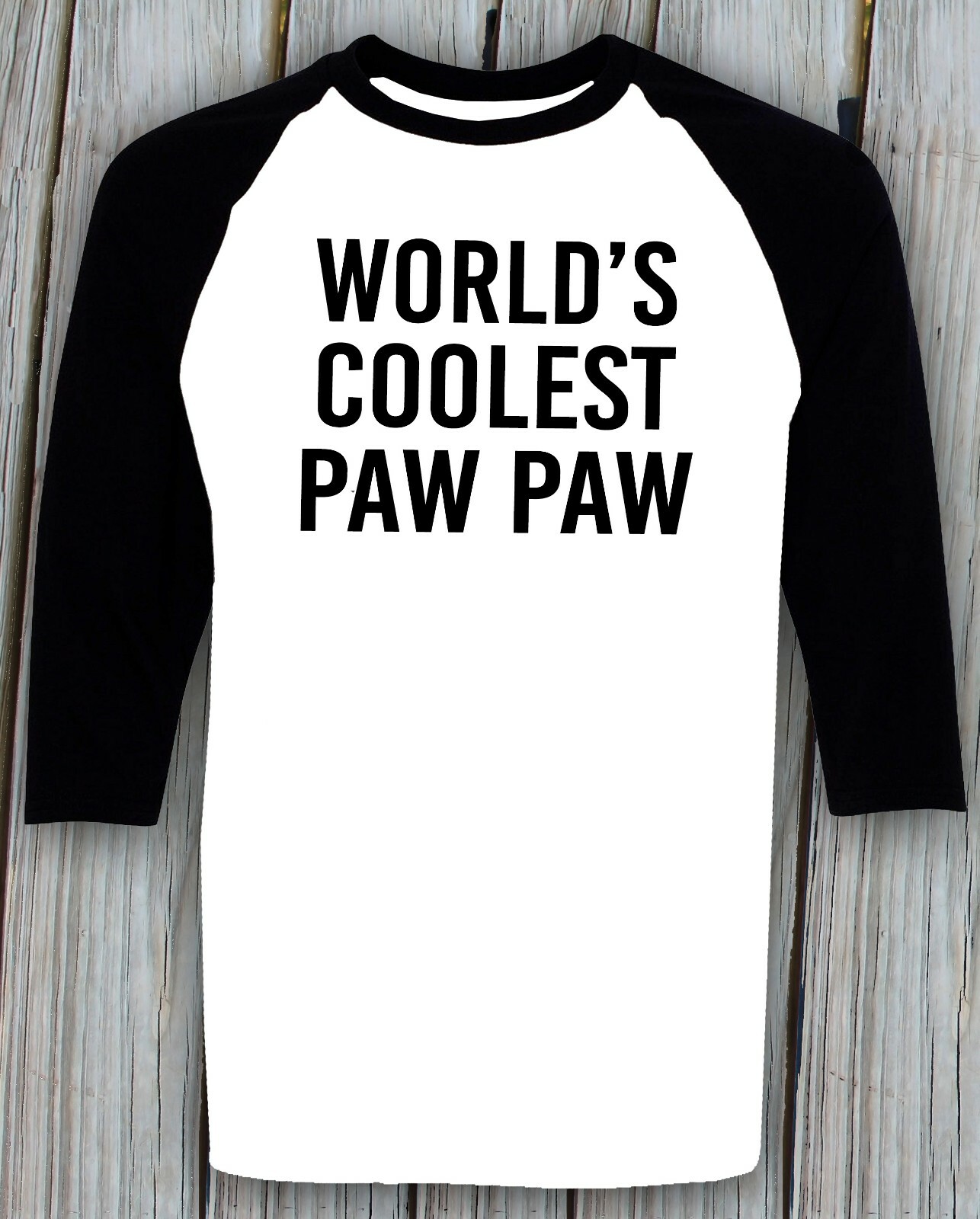 Fathers day Shirt Paw Paw Christmas Birthday Funny Papa Poppy Pop Raglan Tee gallery
