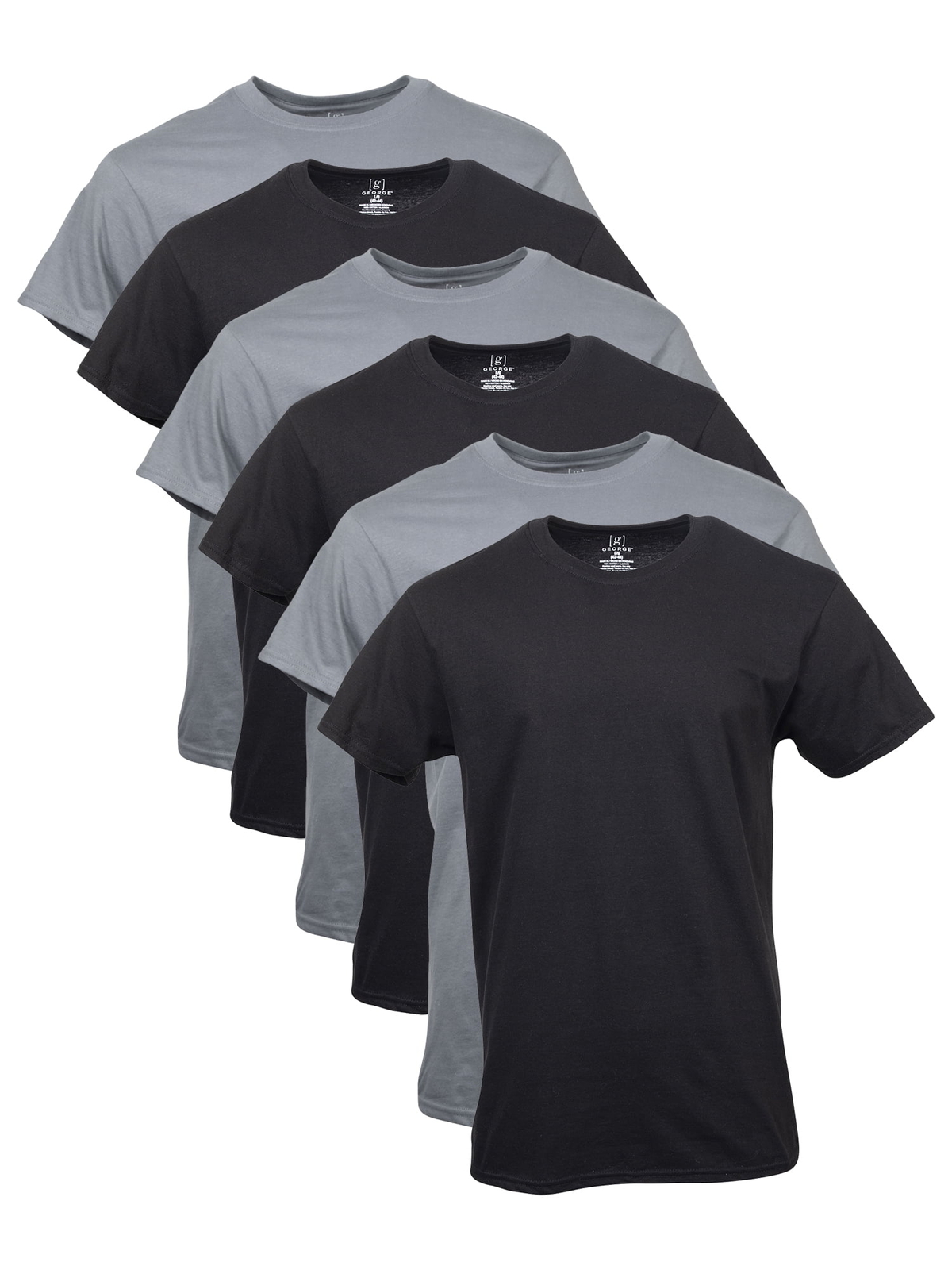 George Men's Assorted Crew T-Shirts, 6-Pack gallery