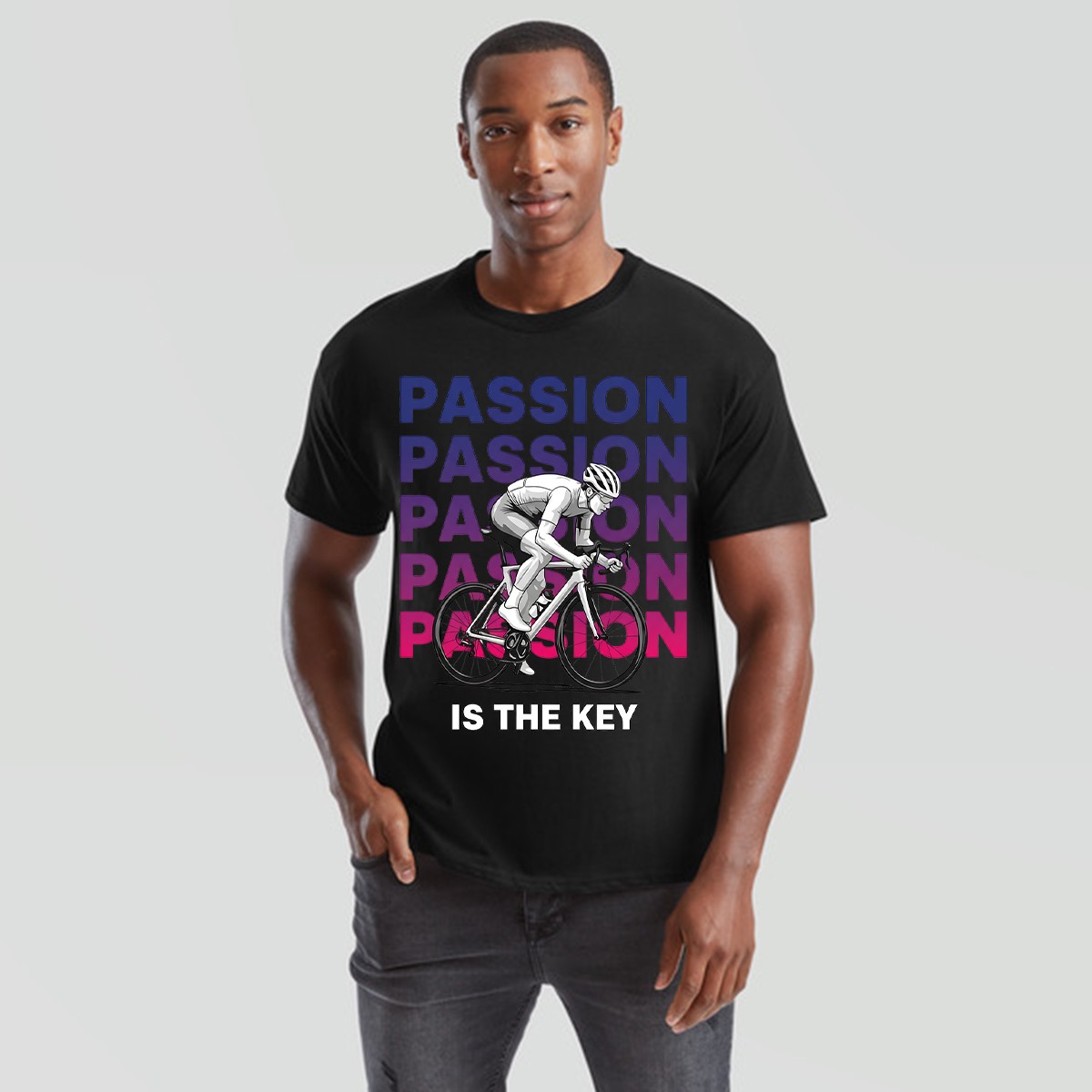 Passion Is The Key Cycling Sports Mens T-Shirt Road Bike Enthusiast gallery