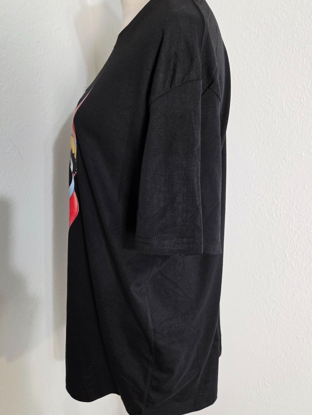 Black Graphic Tee with Colorful Abstract Face, Size XL, NWOT gallery