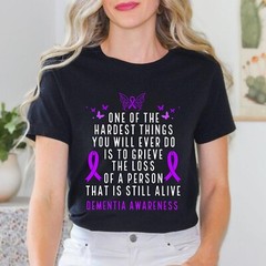 Dementia Awareness Month Butterfly Warrior Alzheimers Cancer T-Shirt