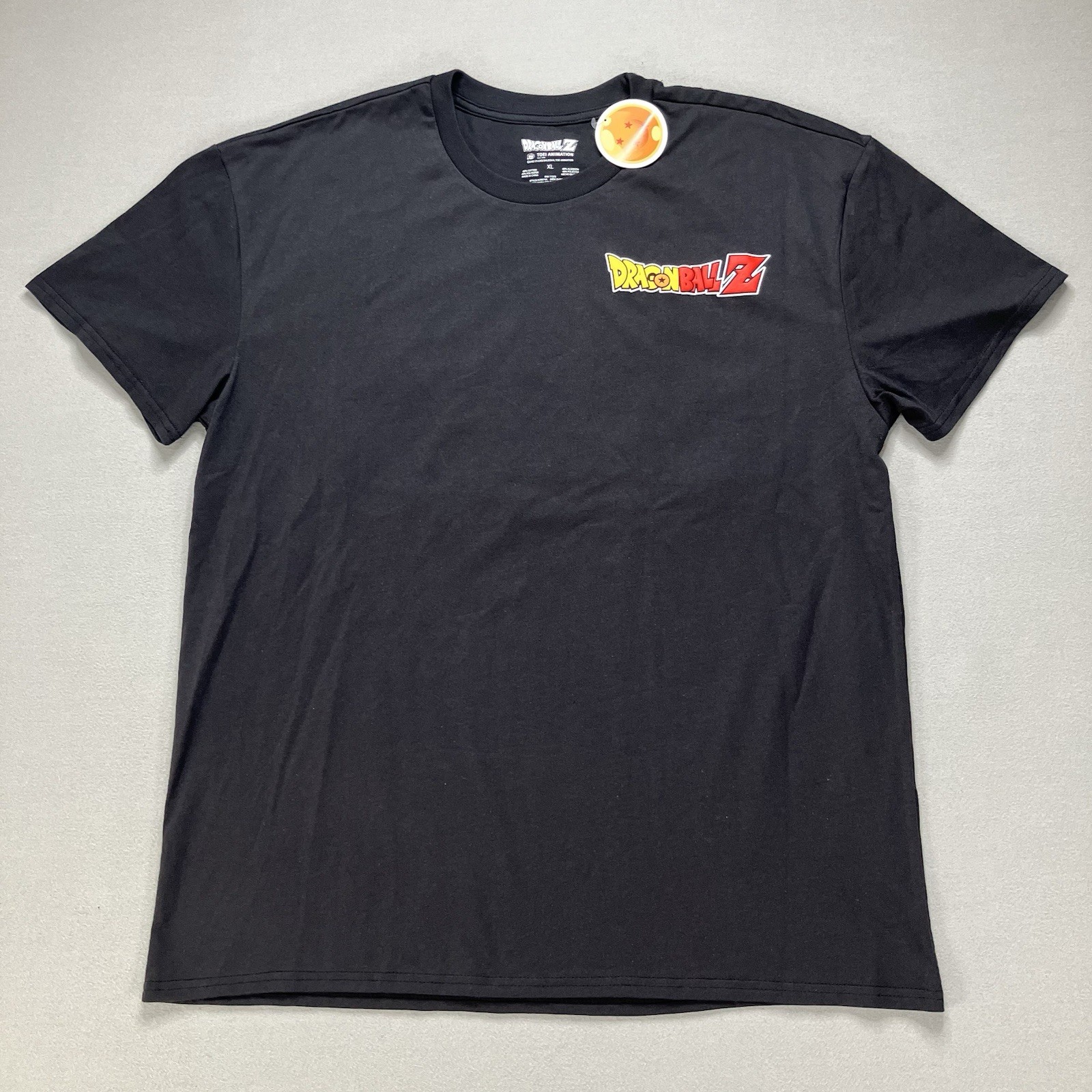 Dragon Ball Z Crew Neck Double Sided Graphic Print T-Shirt Black Men’s Size XL