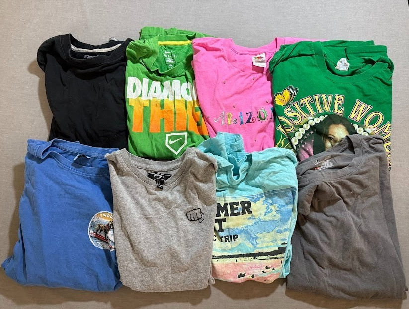 Lot of 8 Vintage & Modern Shirts Assorted Brands Mens Large Pullover Tee. gallery