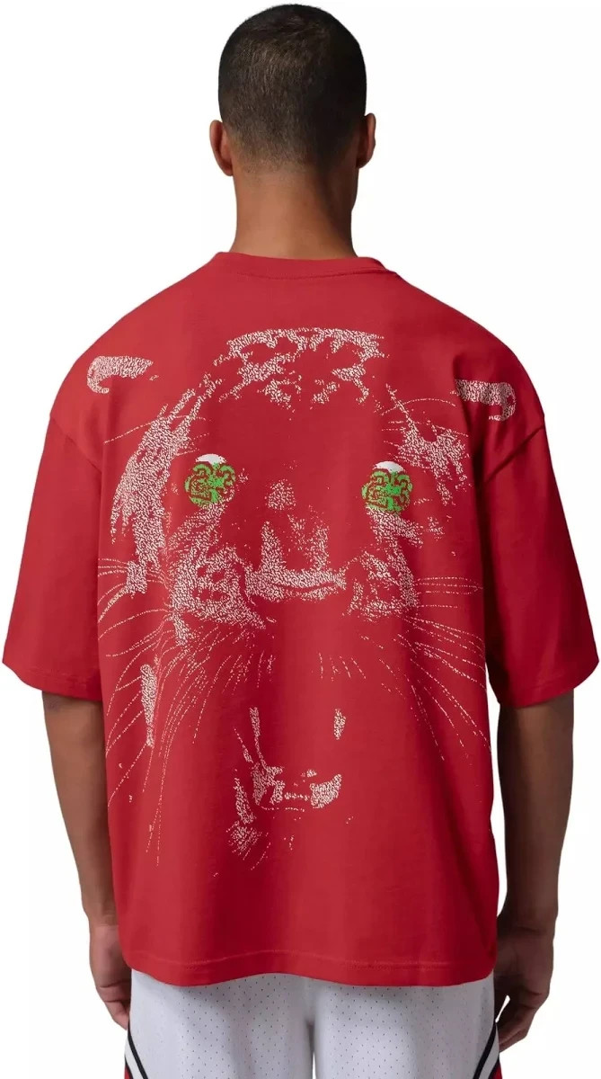 NWT Nike Air Jordan Men's Oversized 23 Black Cat Shirt Red Size Large gallery