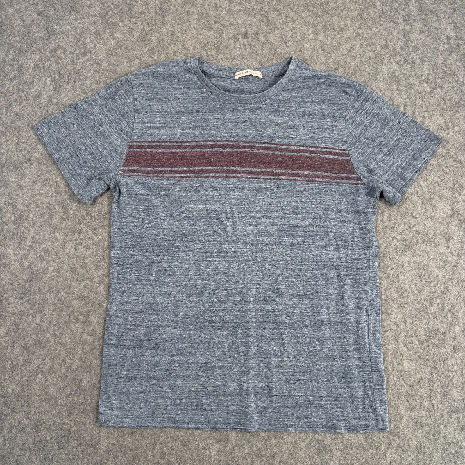 Marine Layer Re-Spun Heather Navy Blue Air Crew Neck Tee Men's Size Medium gallery