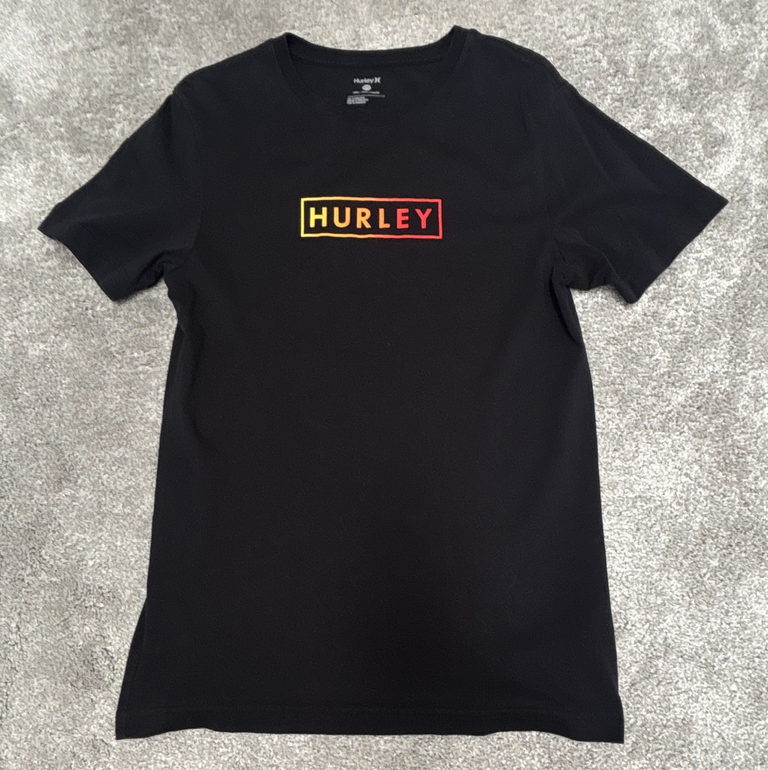 Hurley Men’s Small Black Crew Neck Short Sleeve T-Shirt FREE SHIPPING