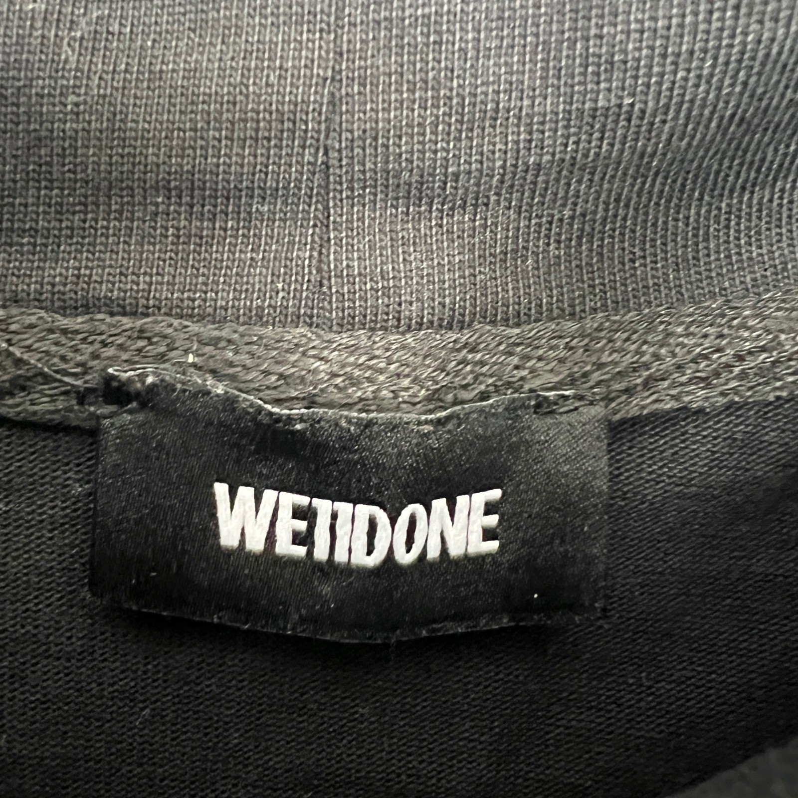 WE11DONE High Neck Logo 1/2 T-Shirt Mens Black Short Sleeve Graphic Logo XS gallery