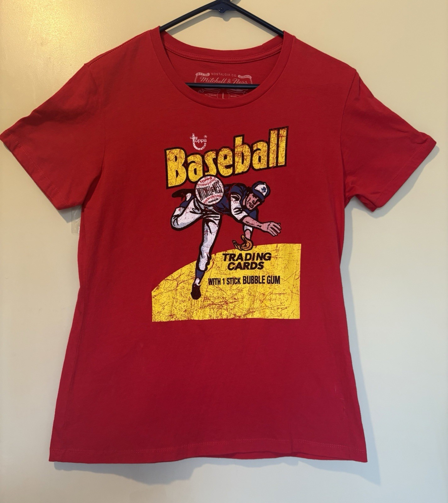 Mitchell & Ness Nostalgia Co. Topps Baseball Trading Cards Graphic Tee Red L gallery