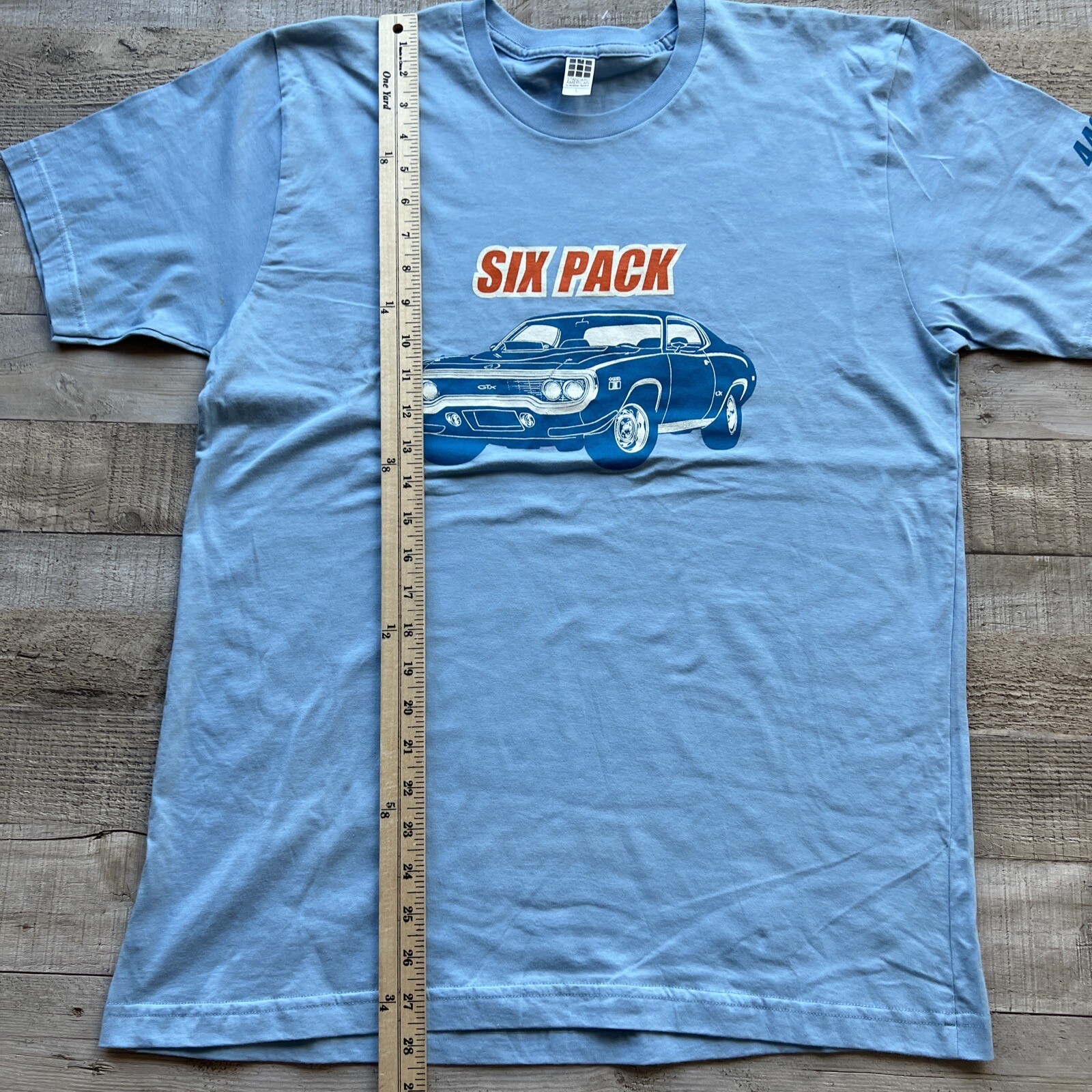 Plymouth Road Runner GTX T Shirt Mens L Blue Six Pack 440 Mopar Muscle Car NWT gallery