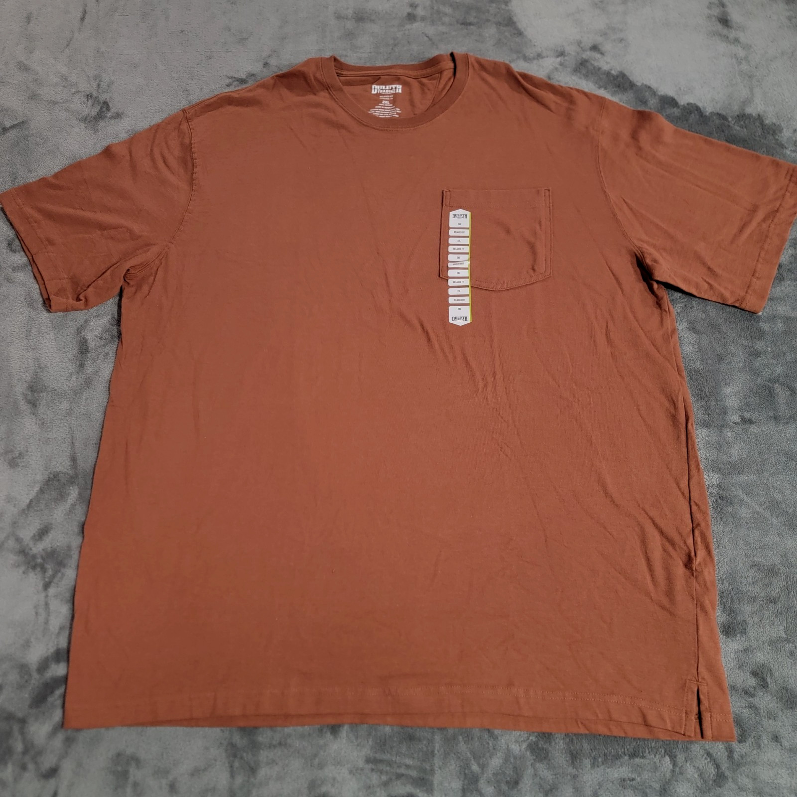 Duluth Trading Shirt Men XXL Brown Longtail Relaxed Fit Pocket Tee Work NWT