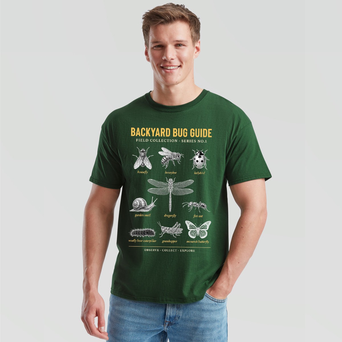 Mens Insects Hand Sketch T Shirt Nature Art Design Graphic Tee gallery