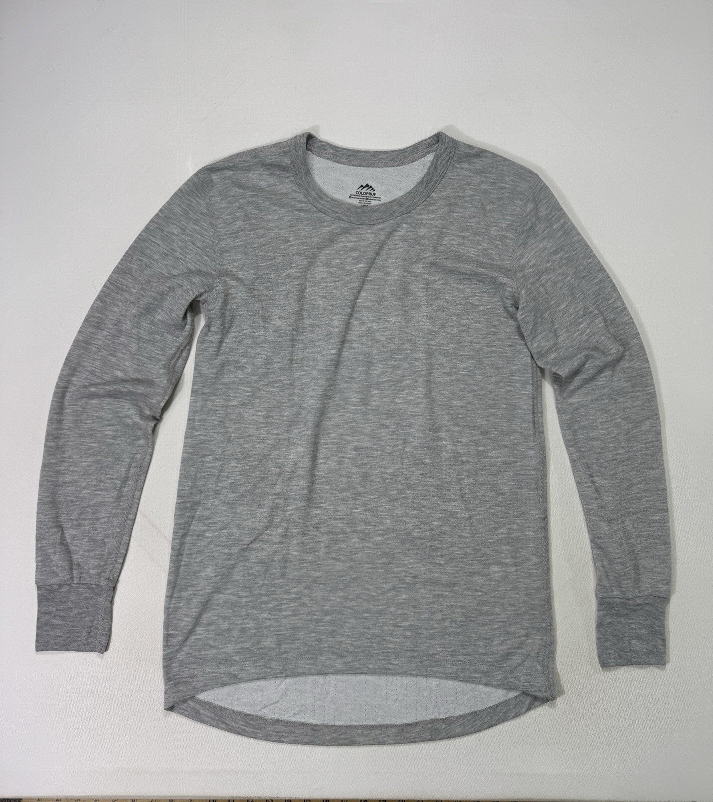 Coldpruf Merino Wool Shirt Men Large Gray Two Layer Prep Base Hike Outdoors Trek