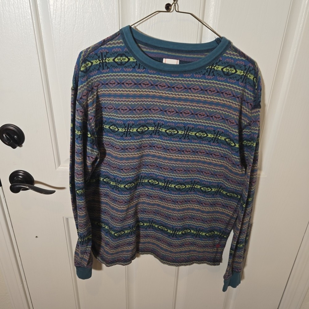 Urban Outfitters BDG Aztec Printed Jacquard Long Sleeve Tee Size Small