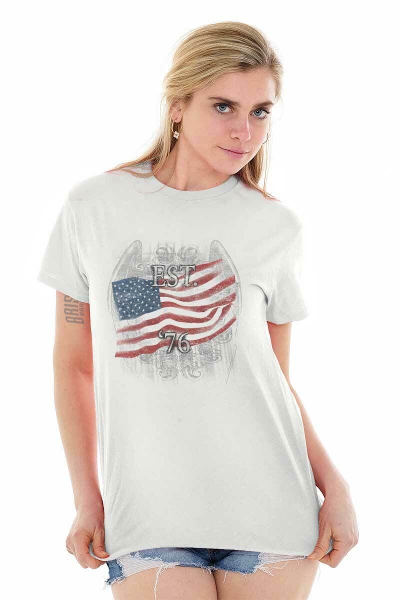 American Flag USA Patriotic United States Adult Short Sleeve Crewneck Tee gallery